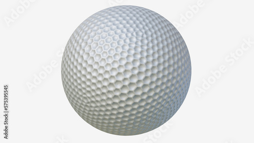 white golf ball on a white background. 3d render illustration
