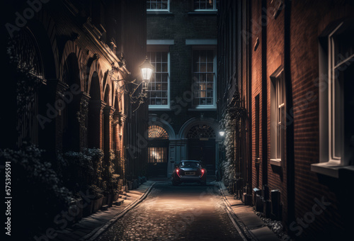 Image of a back alley in London  Generative AI