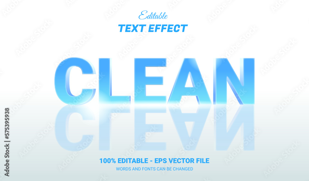 Clean text effect, editable simple elegant text style