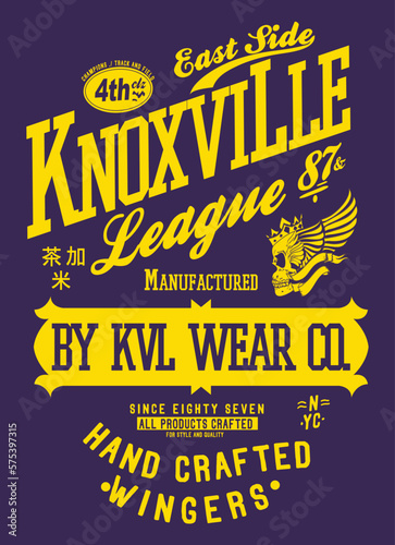 college and varsity typography for print