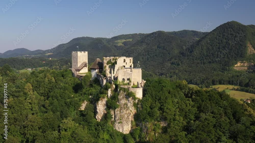 Celje Castle is a castle ruin in Celje, Slovenia, formerly the seat of the Counts of Celje. It stands on three hills to the southeast of Celje, where the river Savinja meanders into the Lasko valley Celje Castle is a castle ruin in Celje, Slovenia, formerly the seat of the Counts of Celje. It stands on three hills to the southeast of Celje, where the river Savinja meanders into the Lasko valley