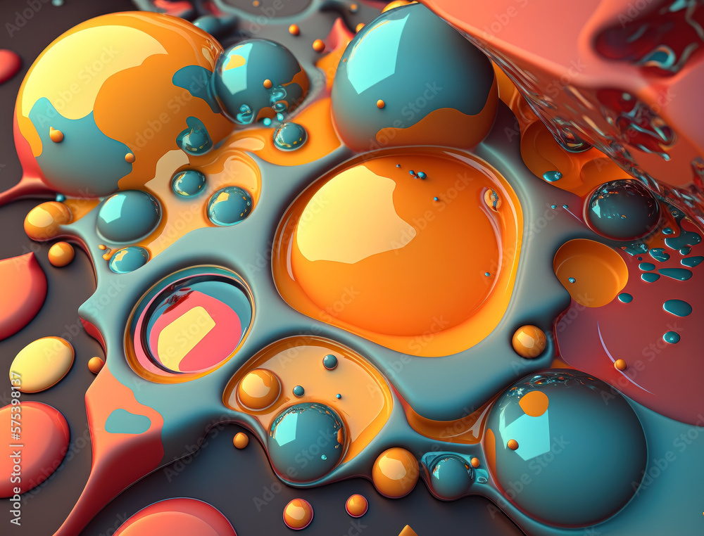 Abstract background with a colorful liquid shapes Generative AI technology