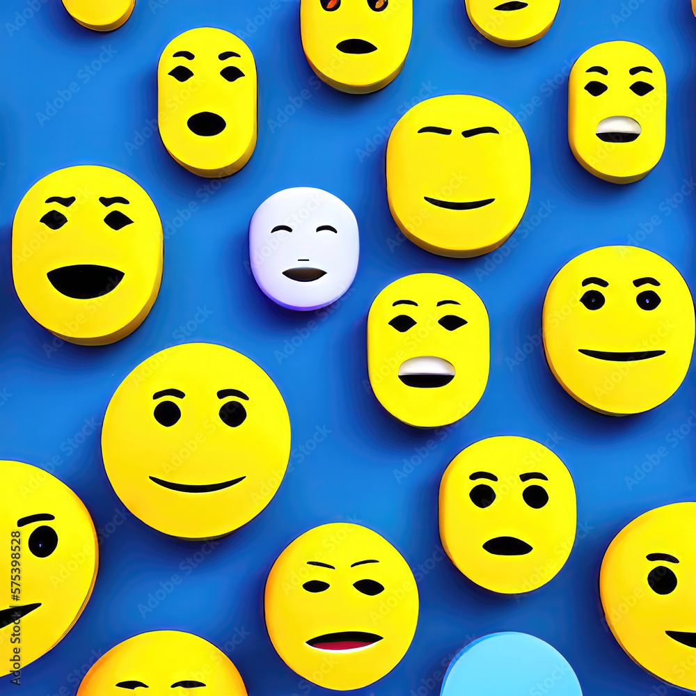 Happy Characters - Cute and Funny Smiley Icons in Abstract Art. Happy Characters - Cute and Funny Smiley Icons in Abstract Art.