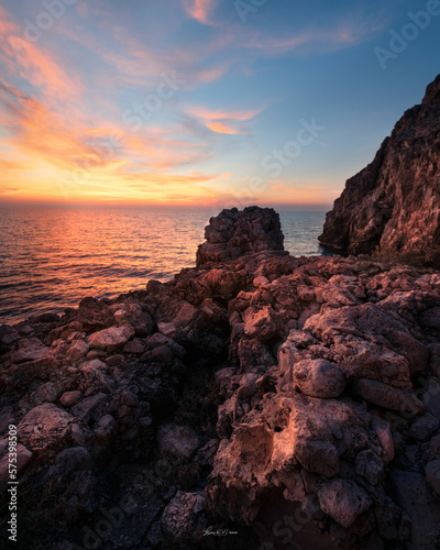 a coast sunset with clouds and amazing light 