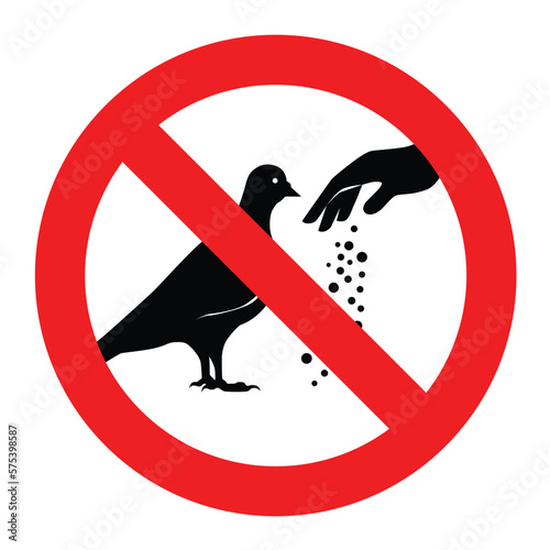 do not feed the birds pigeon sign