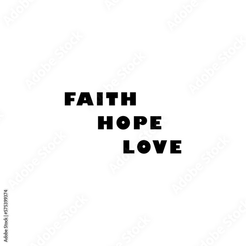  Faith hope love letters icon isolated on white background