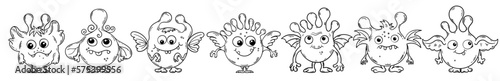 Φωτογραφία A set of seven round monsters