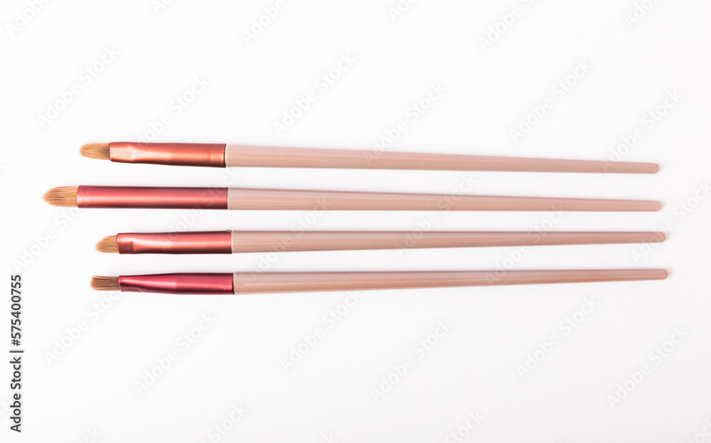Cosmetic makeup brush isolated on white background. Professional makeup brush set. Cosmetic makeup brush isolated on white background. Professional makeup brush set.