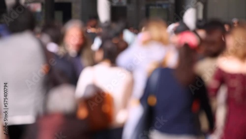 Wallpaper Mural Blurry People in Tokyo City. Business District. Rush Hour Time People Are Walking on the Sidewalk. Japanese People Torontodigital.ca