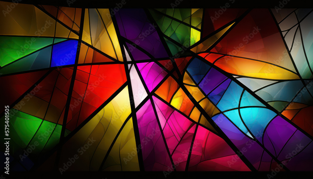 Fototapeta premium abstract background in the form of a stained glass window, generated by AI. 