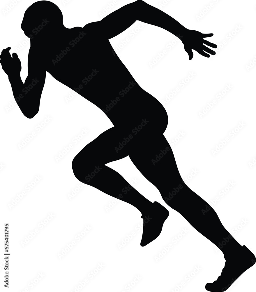 start sprinter runner athlete black silhouette