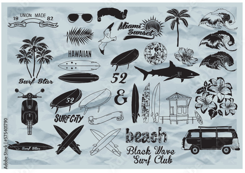 Set of Summer  T-shirt Printing 