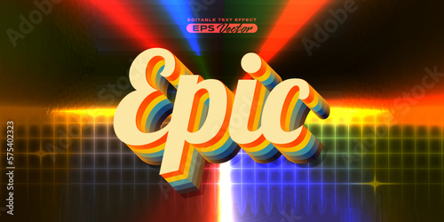 Retro editable text effect style epic futuristic 80s vibrant theme with experimental background, ideal for poster, flyer, social media post with give them the rad 1980s touch