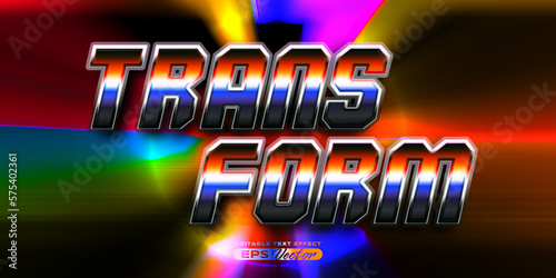 Retro editable text effect style transform futuristic 80s vibrant theme with experimental background, ideal for poster, flyer, social media post with give them the rad 1980s touch