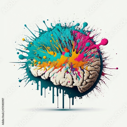 Shaped a brain organ with full colour painting