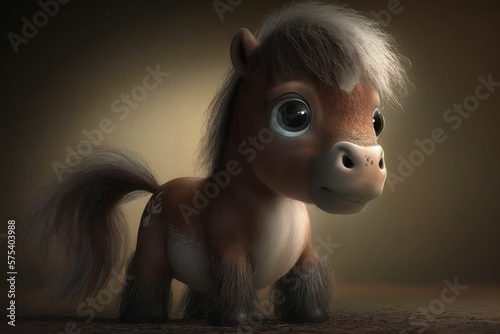 baby horse fuzzy created with Generative AI technology