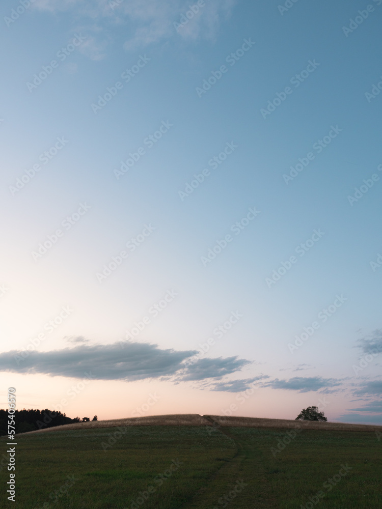 Massachusetts Hay Field at Sunset