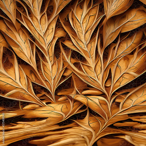 The Intricacy of Botany - A Close-Up of a Leaf's Veins.