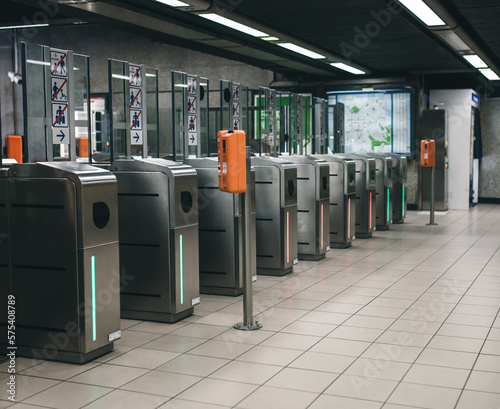 Transport in Belgium: Turnstiles in Brussel subway