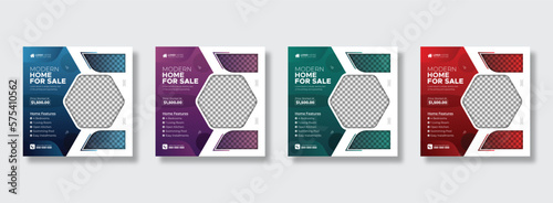 Real estate house property social media post or carousel design template
