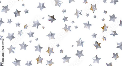 XMAS Stars - Holiday golden decoration  glitter frame isolated -