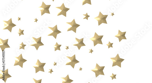 XMAS Banner with golden decoration. Festive border with falling glitter dust and stars.