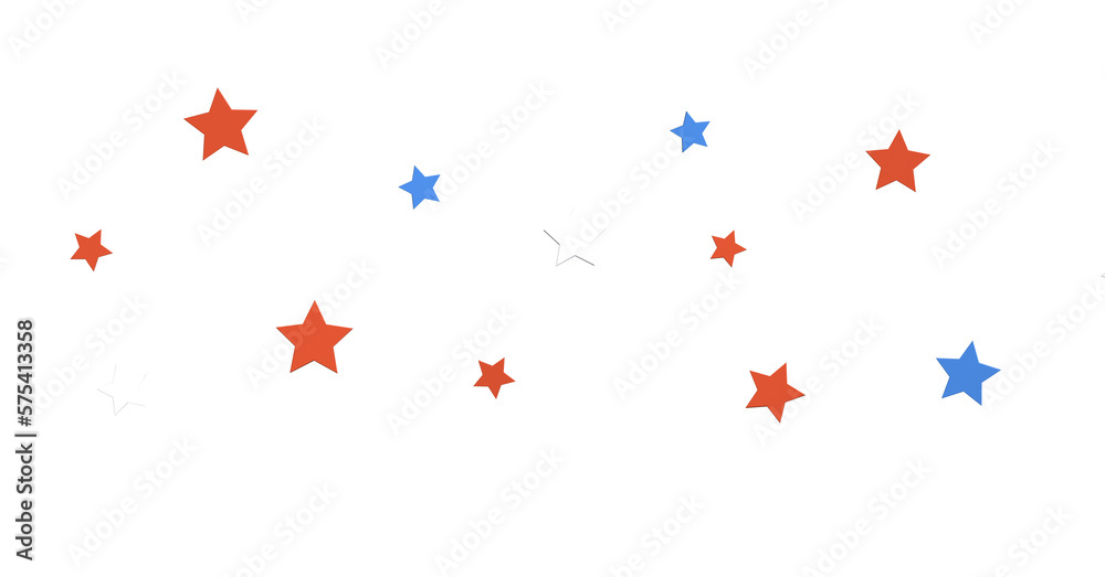 White banner with colorful stars. White banner with colorful stars.