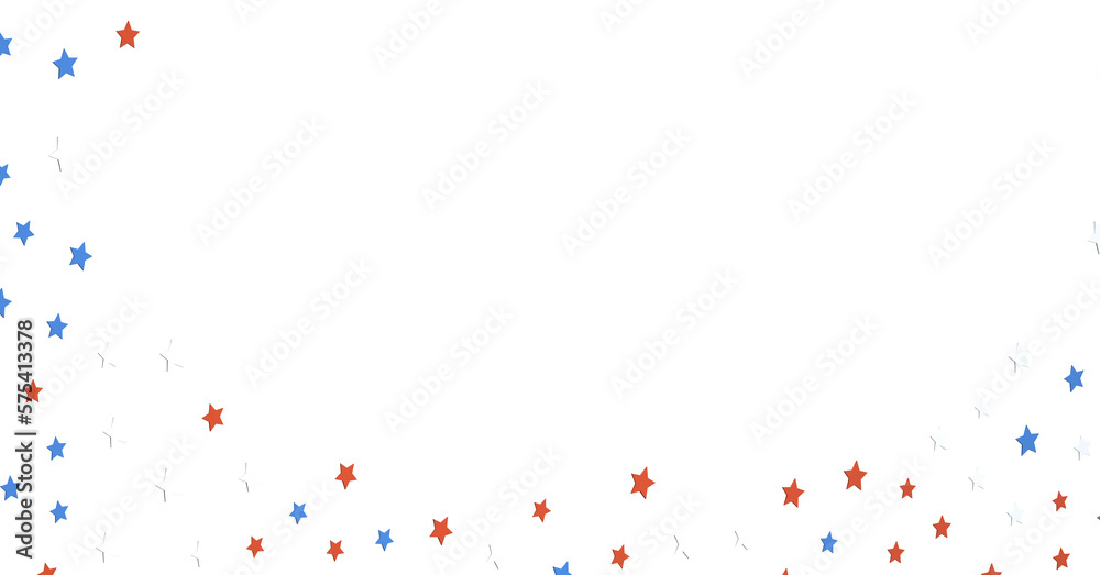 White banner with colorful stars. White banner with colorful stars.