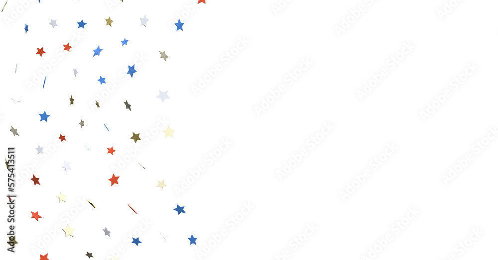 Stars - Red white blue shiny confetti stars on white background, isolate, tricolor concept, Stars - Red white blue shiny confetti stars on white background, isolate, tricolor concept,