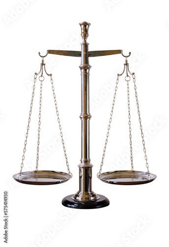 The scale of justice isolated on a white background