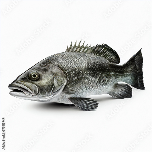 Dorada sea bass fish isolated on white close-up, delicious seafood
