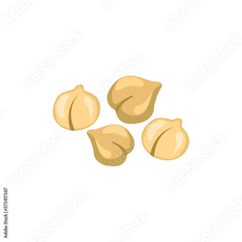 Chickpeas also known as garbanzo beans. Farm market product. Great for emplate label, packing, web, menu, logo, textile, icon. Vector illustration isolated on white background.