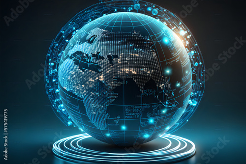 Futuristic and technologic planet earth background, wallpaper