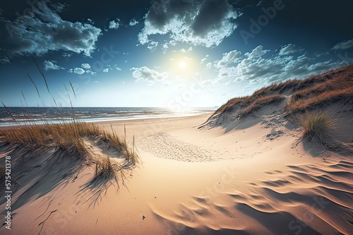 Gorgeous North Sea Beach. Photo generative AI