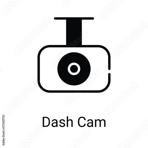 Dash cam icons design stock illustration.
