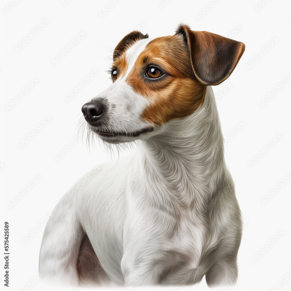 Realistic dog beagle on a white background, generative AI Realistic dog beagle on a white background, generative AI