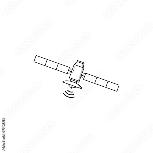 Space satellite icon isolated vector graphics