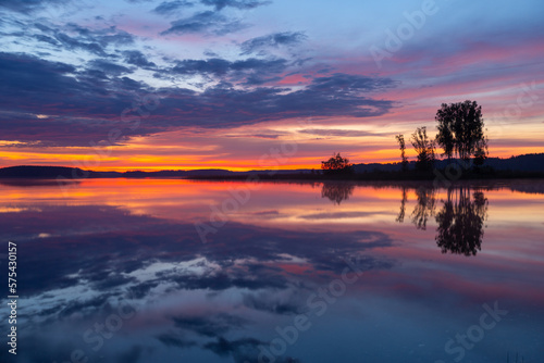 Morning in national park Braslau Lakes, Belarus