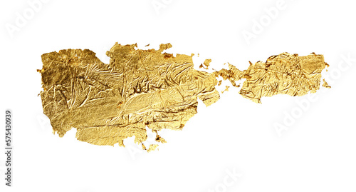 PNG Abstract torn piece of metal leaf (potal) paper on transparent background. Gold glitter and bronze color. photo