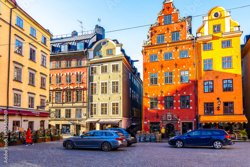Old colorful houses on Stortorget square in Stockholm, Sweden © CreativeImage