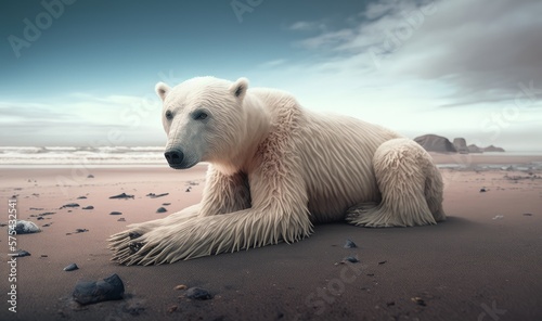 The consequences on a bear due to climate change. Generative ai.