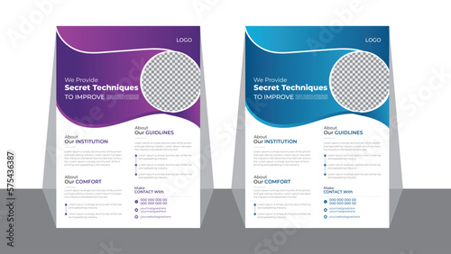 Modern abstract business Flyer Design A4  Vector Template for Digital Agency. 