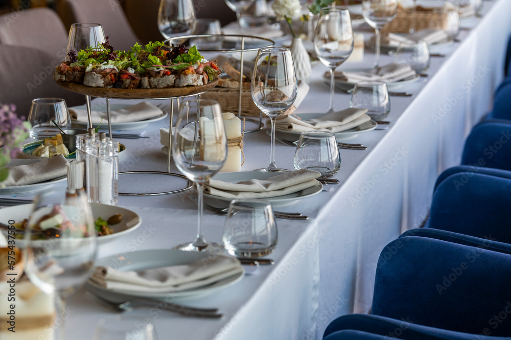 a table in a restaurant of guests a table in a restaurant of guests