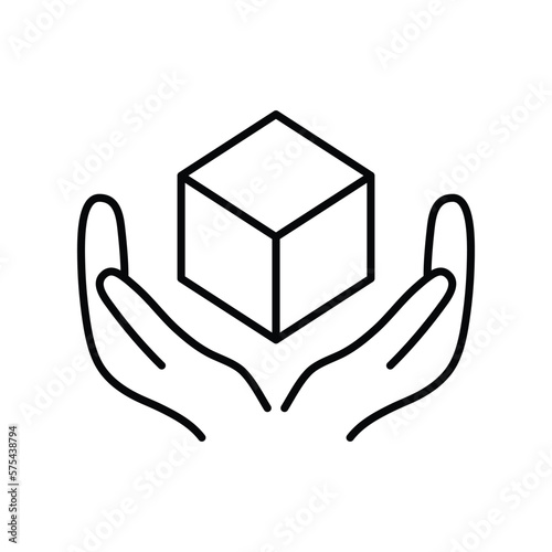 hands holding box -  logistics  vector icon
