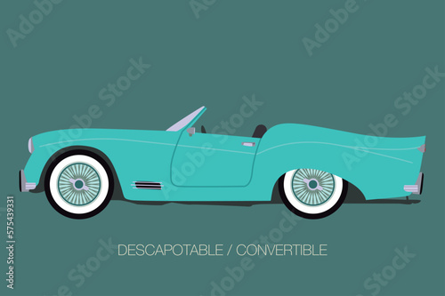 blue classic car, side view of car, automobile, motor vehicle