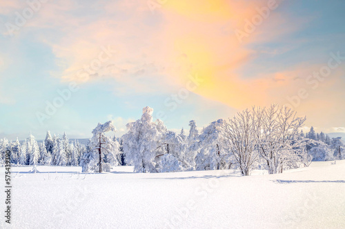 Winterlandschaft, Fichtelberg, Erzgebirge, Sachsen, Deutschland 