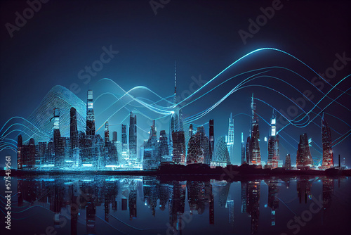 Die Digitalisierung der Stadt: Eine Skyline im Zeitalter der Technologie - Generative Ai