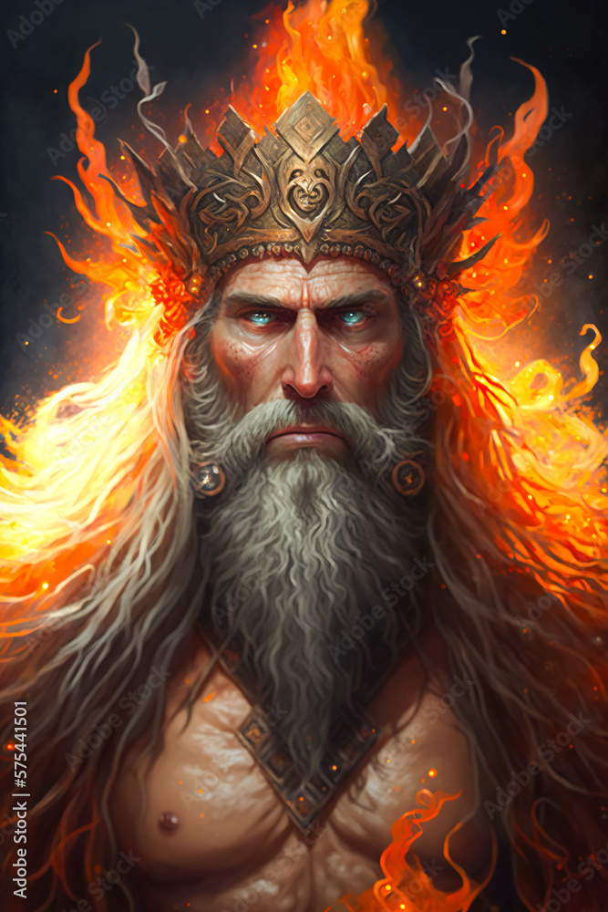 Portrait of Swarog, swarozyc slavic god of fire and blacksmithing ...
