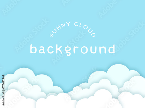 晴れの日の雲と空のイラスト（背景　フレーム　バナー）