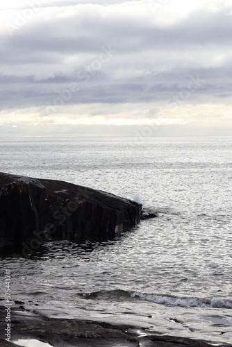 Autumn Day in in Two Harbors, Minnesota on the Lake Superior Harbor Near Lighthouse photo